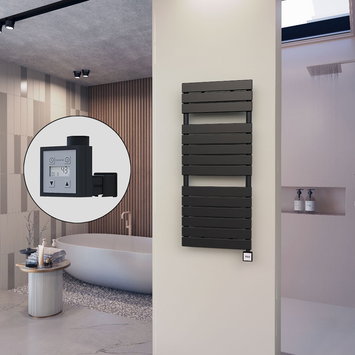 Radiva - 10H Electric Towel Warmer 500x1180 Matte Black Ktx3 600 W