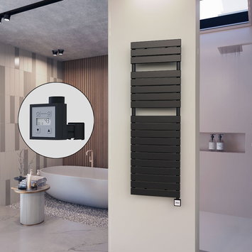 Radiva - 10H Electric Towel Warmer 500x1550 Matte Black Ktx3 600 W