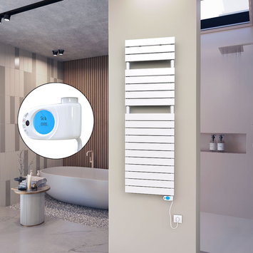 Radiva - 10H Electric Towel Warmer 500x1550 White (Musa Thermostat) 600 W