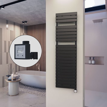 Radiva - 10H Electric Towel Warmer 500x1772 Matte Black Ktx3 1000 W