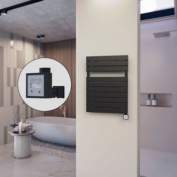 Radiva - 10H Electric Towel Warmer 600x810 Matte Black Ktx3 300 W