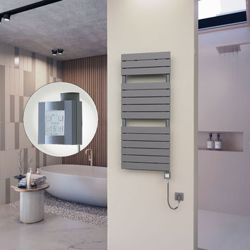  - 10H Sèche Serviettes Electrique 500x1180 Anthracite Ktx4 600 Watt Câble en spirale