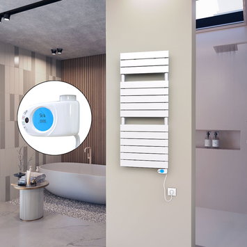Radiva - 10H Elektrikli Havlupan 500x1180 Beyaz (Musa Termostat) 600 W