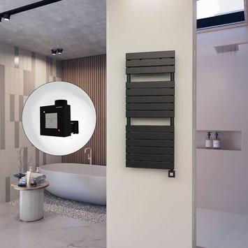 Radiva - 10H Electric Towel Warmer 500x1180 Matte Black Ktx1 600 W