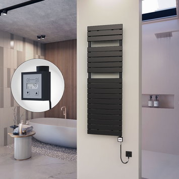 Radiva - 10H Elektrikli Havlupan 500x1550 Siyah (KTX3 Termostat) 1000W Spiral Kablolu