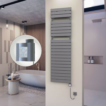 Radiva - 10H Electric Towel Warmer 500x1772 Anthracite Ktx4 1000 W (Spiral Cable)