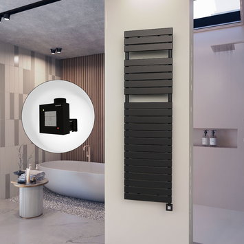 Radiva - 10H Electric Towel Warmer 500x1772 Matte Black Ktx1 1000 W