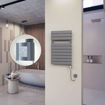 - 10H Sèche Serviettes Electrique 500x810 Anthracite Ktx4 600 Watt Câble en spirale  - 10H Sèche Serviettes Electrique 500x810 Anthracite Ktx4 600 Watt Câble en spirale