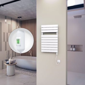 Radiva - 10H Elektrikli Havlupan 500x810 Beyaz (On/Off Düğmeli) 600 Watt