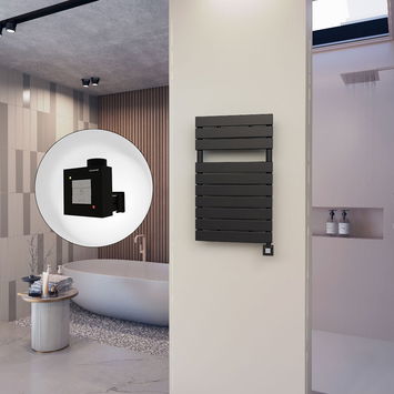 - 10H Elektrikli Havlupan 500x810 Mat Siyah Ktx1 600 Watt  - 10H Elektrikli Havlupan 500x810 Mat Siyah Ktx1 600 Watt