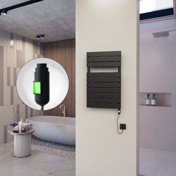 Radiva - 10H Elektrikli Havlupan 500x810 Siyah (On/Off Düğmeli) 600 Watt