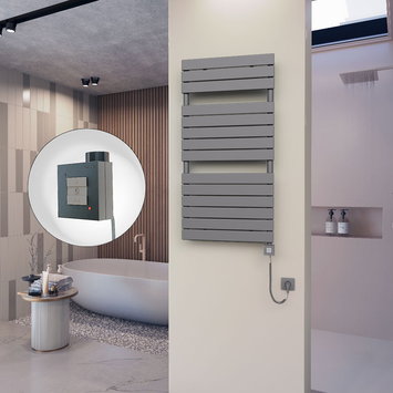 Radiva - 10H Elektrikli Havlupan 600x1180 Antrasit (KTX1 Termostat) 600W Spiral Kablolu
