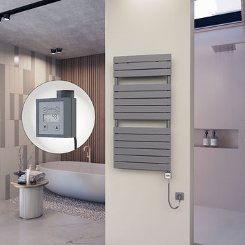 Radiva - 10H Elektrikli Havlupan 600x1180 Antrasit Ktx3 600 Watt Spiral Kablolu