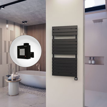 Radiva - 10H Sèche Serviettes Electrique 600x1180 Noir mat Ktx1 600 Watt