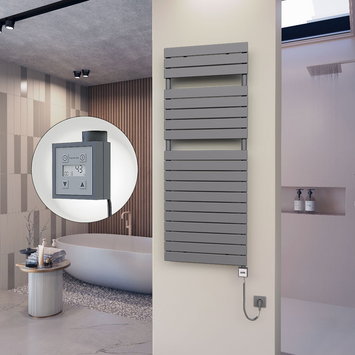 Radiva - 10H Electric Towel Warmer 600x1550 Anthracite Ktx3 1000 W (Spiral Cable)
