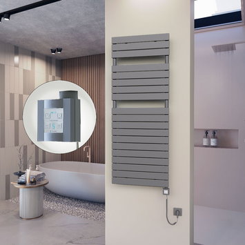 Radiva - 10H Electric Towel Warmer 600x1550 Anthracite Ktx4 1000 W (Spiral Cable)