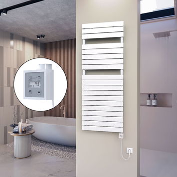  - 10H Electric Towel Warmer 600x1550 White Ktx3 1000 W (Spiral Cable)