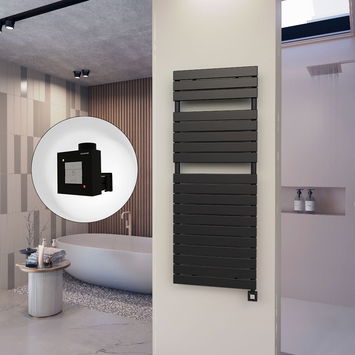  - 10H Elektrikli Havlupan 600x1550 Mat Siyah Ktx1 1000 Watt