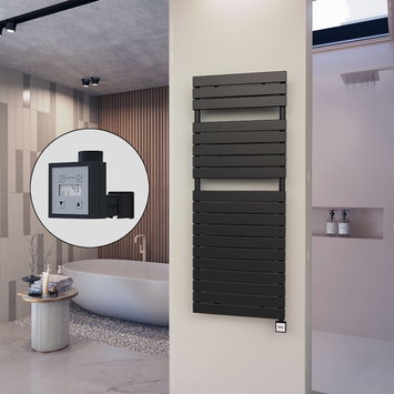 Radiva - 10H Elektrikli Havlupan 600x1550 Mat Siyah Ktx3 1000 W