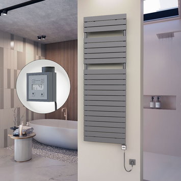 Radiva - 10H Electric Towel Warmer 600x1772 Anthracite Ktx3 1000 W (Spiral Cable)