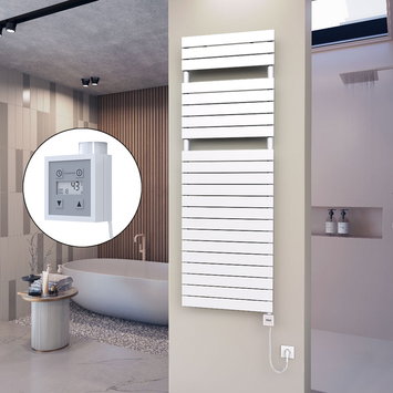 Radiva - 10H Electric Towel Warmer 600x1772 White Ktx3 1000 W (Spiral Cable)