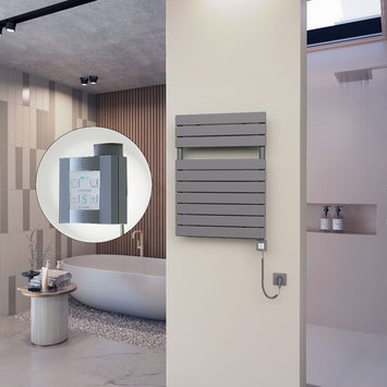 Radiva - 10H Electric Towel Warmer 600x810 Anthracite Ktx4 300 W (Spiral Cable)