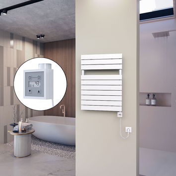  - 10H Sèche Serviettes Electrique 600x810 Blanc Ktx3 600 Watt Câble en spirale