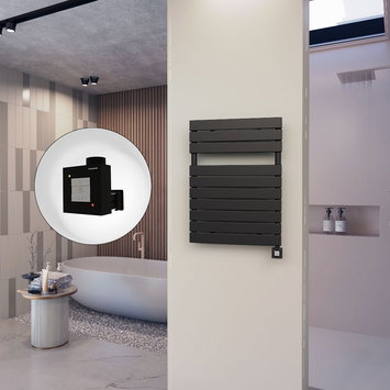 Radiva - 10H Elektrikli Havlupan 600x810 Siyah (KTX1 Termostat) 600W