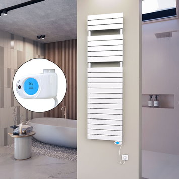 Radiva - 10H Sèche Serviettes Electrique 500x1772 Blanc (Thermostat Musa) 900 W