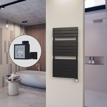 Radiva - 10H Sèche Serviettes Electrique 600x1180 Noir mat Ktx3 600 W