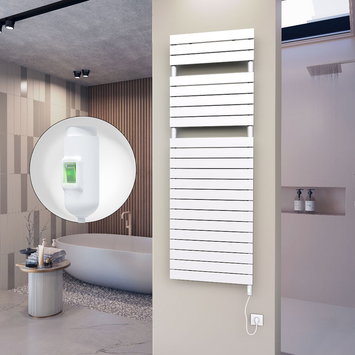 Radiva - 10H Sèche Serviettes Electrique 600x1772 Blanc (On/Off) 900 W
