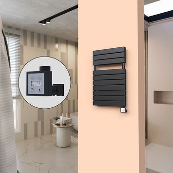 Radiva - 20H Electric Towel Warmer 500x810 Matte Black Ktx3 600 W