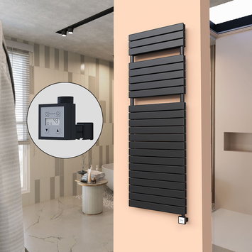 Radiva - 20H Electric Towel Warmer 600x1772 Matte Black Ktx3 1000 W