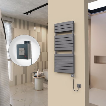 Radiva - 20H Electric Towel Warmer 500x1180 Anthracite Ktx1 600 W (Spiral Cable)