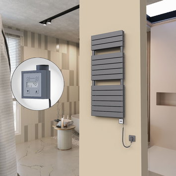 Radiva - 20H Electric Towel Warmer 500x1180 Anthracite Ktx3 600 W (Spiral Cable)