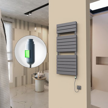 Radiva - 20H Electric Towel Warmer 500x1180 Anthracite (On/Off) 600 W
