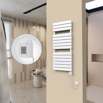 Radiva - 20H Electric Towel Warmer 500x1180 White Ktx1 600 W (Spiral Cable)