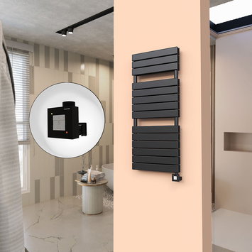Radiva - 20H Electric Towel Warmer 500x1180 Matte Black Ktx1 600 W