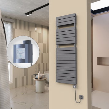 Radiva - 20H Sèche Serviettes Electrique 500x1550 Anthracite Ktx4 1000 Watt Câble en spirale