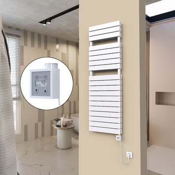 Radiva - 20H Sèche Serviettes Electrique 500x1550 Blanc Ktx3 1000 Watt Câble en spirale