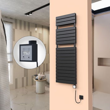  - 20H Elektrikli Havlupan 500x1550 Mat Siyah Ktx3 1000 Watt Spiral Kablolu