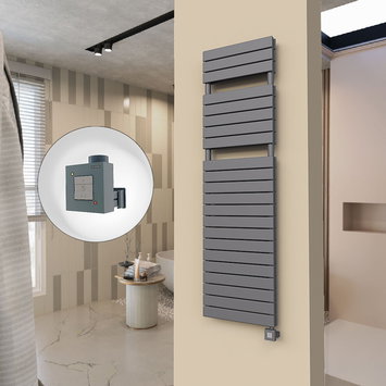 Radiva - 20H Sèche Serviettes Electrique 500x1772 Anthracite Ktx1 1000 Watt
