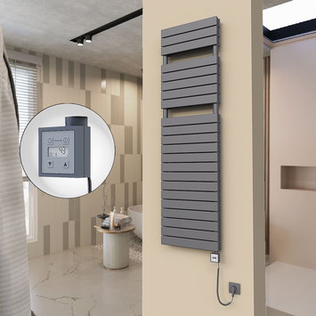 Radiva - 20H Elektrikli Havlupan 500x1772 Antrasit (KTX3 Termostat) 1000W Spiral Kablolu