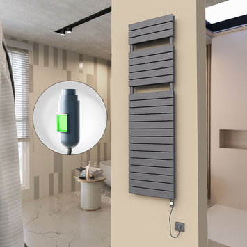 Radiva - 20H Sèche Serviettes Electrique 500x1772 Anthracite (On/Off) 1500 W