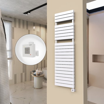 Radiva - 20H Sèche Serviettes Electrique 500x1772 Blanc Ktx1 1000 Watt