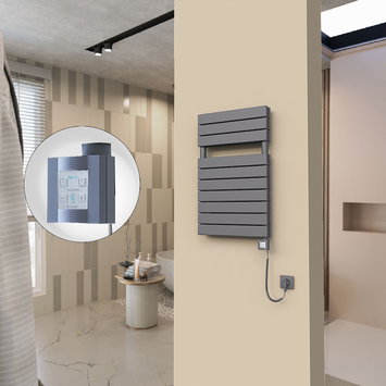 Radiva - 20H Sèche Serviettes Electrique 500x810 Anthracite Ktx4 1000 Watt Câble en spirale