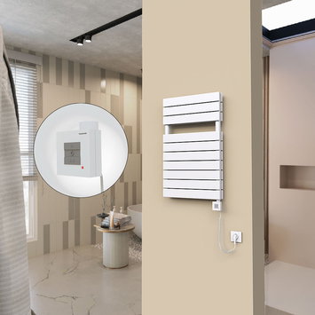 Radiva - 20H Electric Towel Warmer 500x810 White Ktx1 600 W (Spiral Cable)