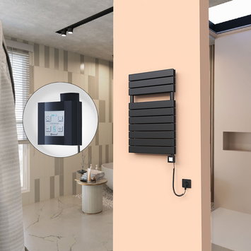 Radiva - 20H Elektrikli Havlupan 500x810 Mat Siyah Ktx4 1000 Watt Spiral Kablolu