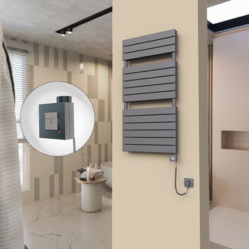 Radiva - 20H Electric Towel Warmer 600x1180 Anthracite Ktx1 1000 W (Spiral Cable)