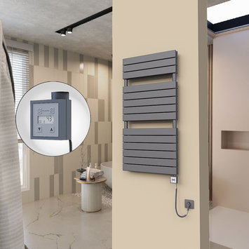 Radiva - 20H Electric Towel Warmer 600x1180 Anthracite Ktx3 1000 W (Spiral Cable)